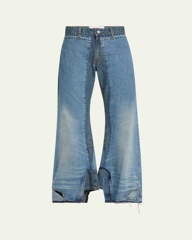 Deconstructed Wide Leg Jeans